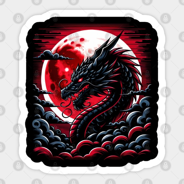 Skyward Serpents Dragon UFO T-Shirts for Otherworldly Style Sticker by Smoking Robot